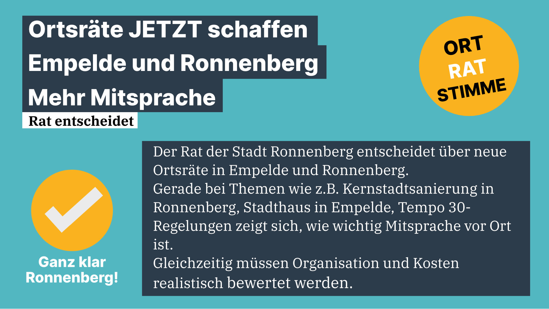 Ortsr�te f�r Empelde und Ronnenberg jetzt entscheiden