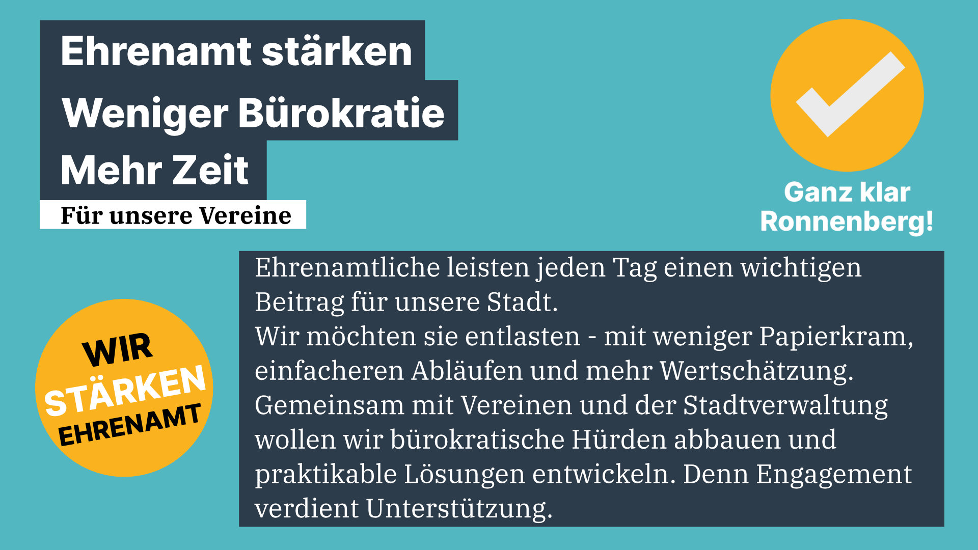 Ehrenamt st�rken � B�rokratie abbauen